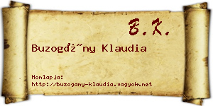 Buzogány Klaudia névjegykártya