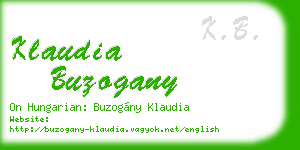 klaudia buzogany business card