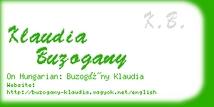 klaudia buzogany business card